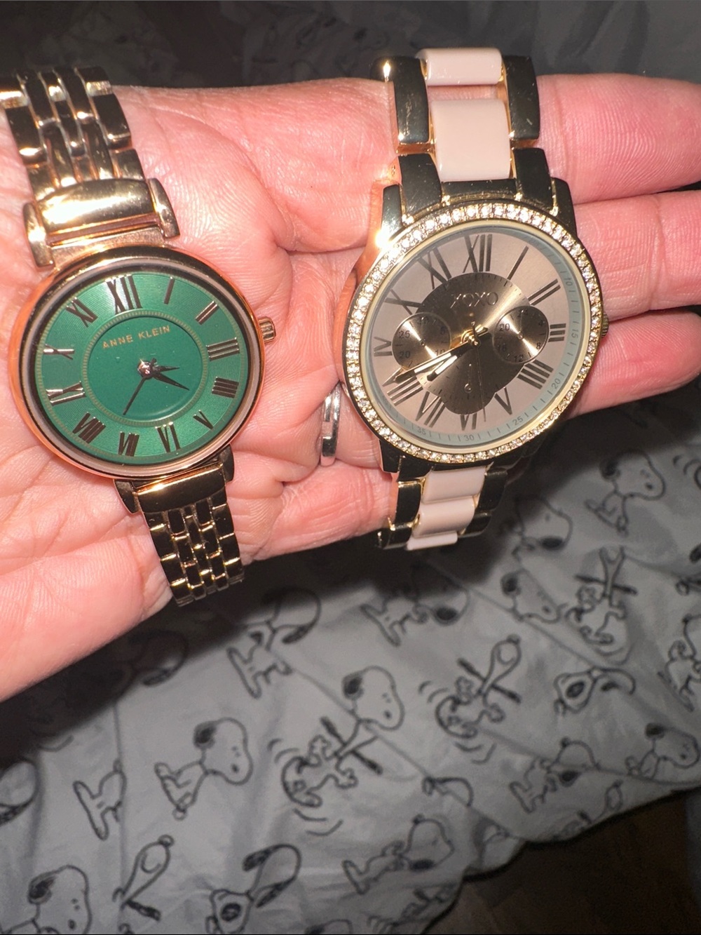 Anne Klein Gold Tone Watch with Green Dial/ xoxo watch  new never worn.